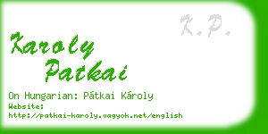 karoly patkai business card